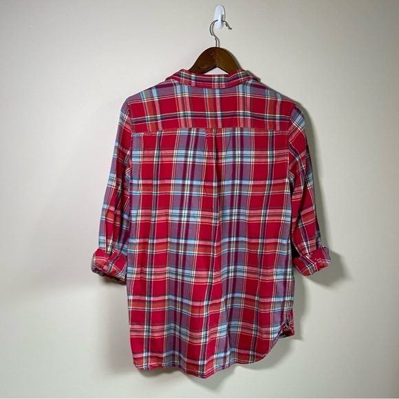 Lauren Jeans Ralph Lauren Boyfriend Plaid Button Down Cotton Red Size Small - Picture 6 of 6